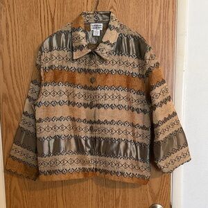 Vintage TANTRUMS COLLECTION Tapestry Embroidered Abstract Jacket Size M Oversize